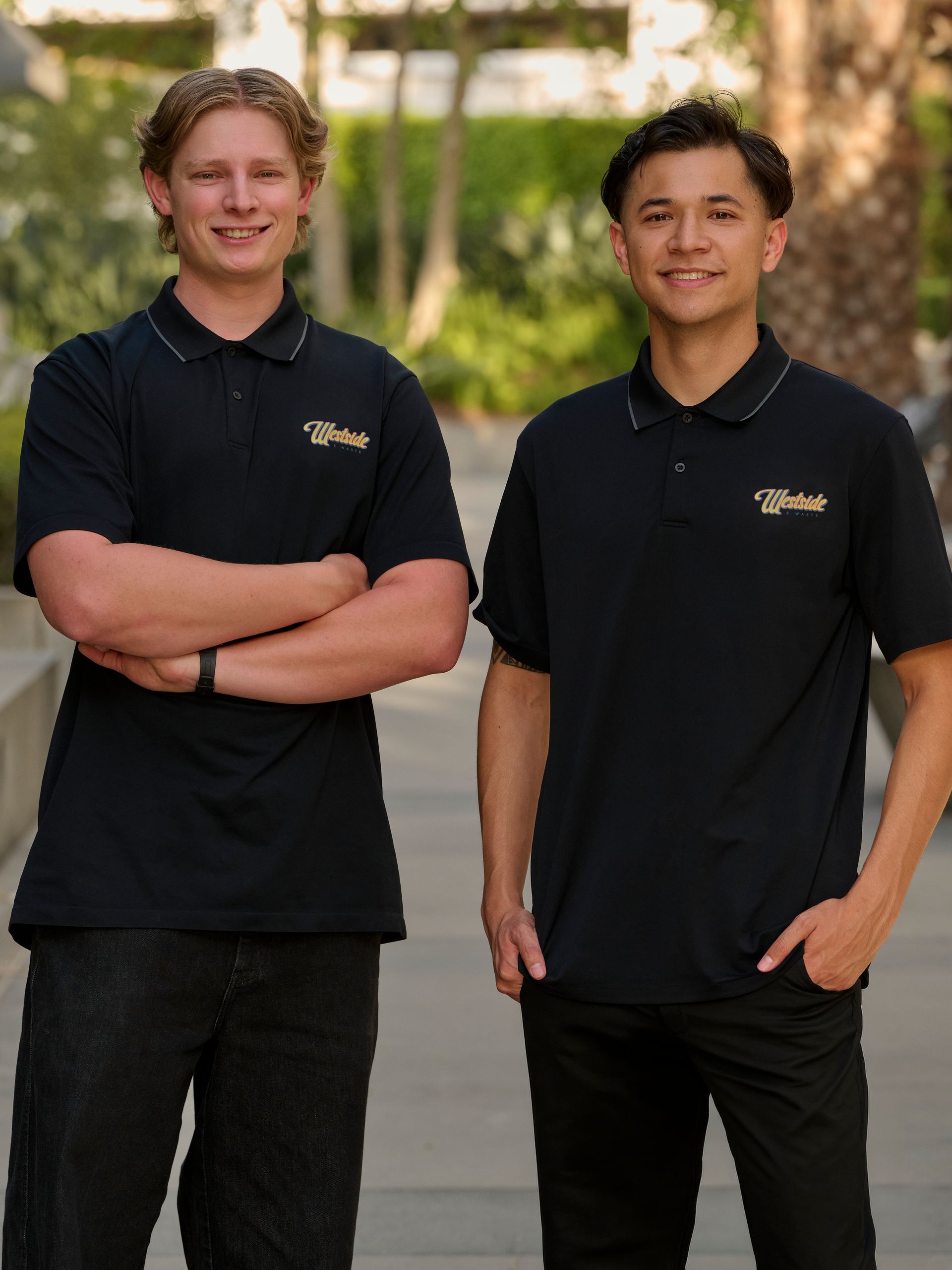Two business owners taking photo