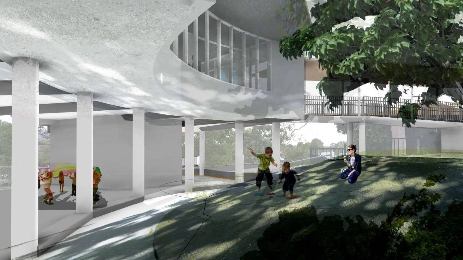 A Group of Children Are Playing on A Hill in A Building — Nambucca Plumbing in Nambucca Heads, NSW