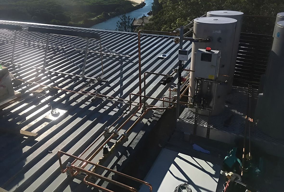 A Roof With Hot Water System