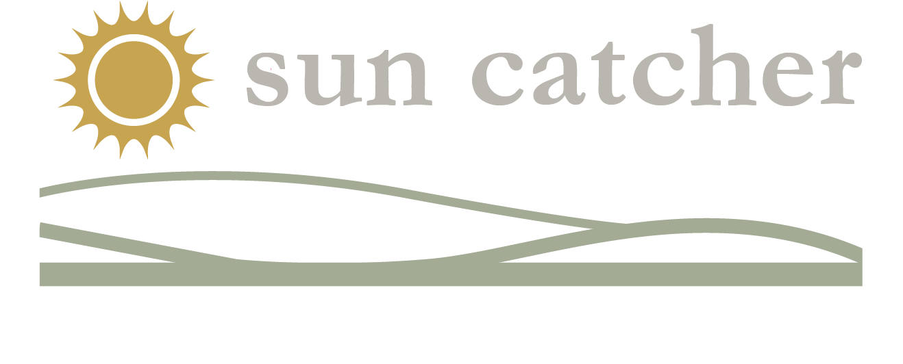 Logo with a stylized gold sun icon next to the text 