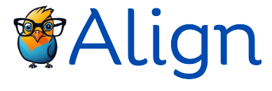 The word align is written in white on a white background.