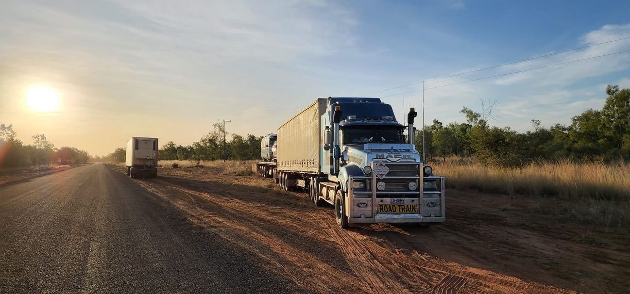 Truck Transporting a Forklift — Freight Company in Boulia, QLD