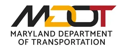 The Maryland Department of Transportation logo: the letters MDOT in black, gold, and red, with text below.