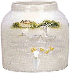 Gray ceramic jar with visible crackle pattern, small hole near bottom.