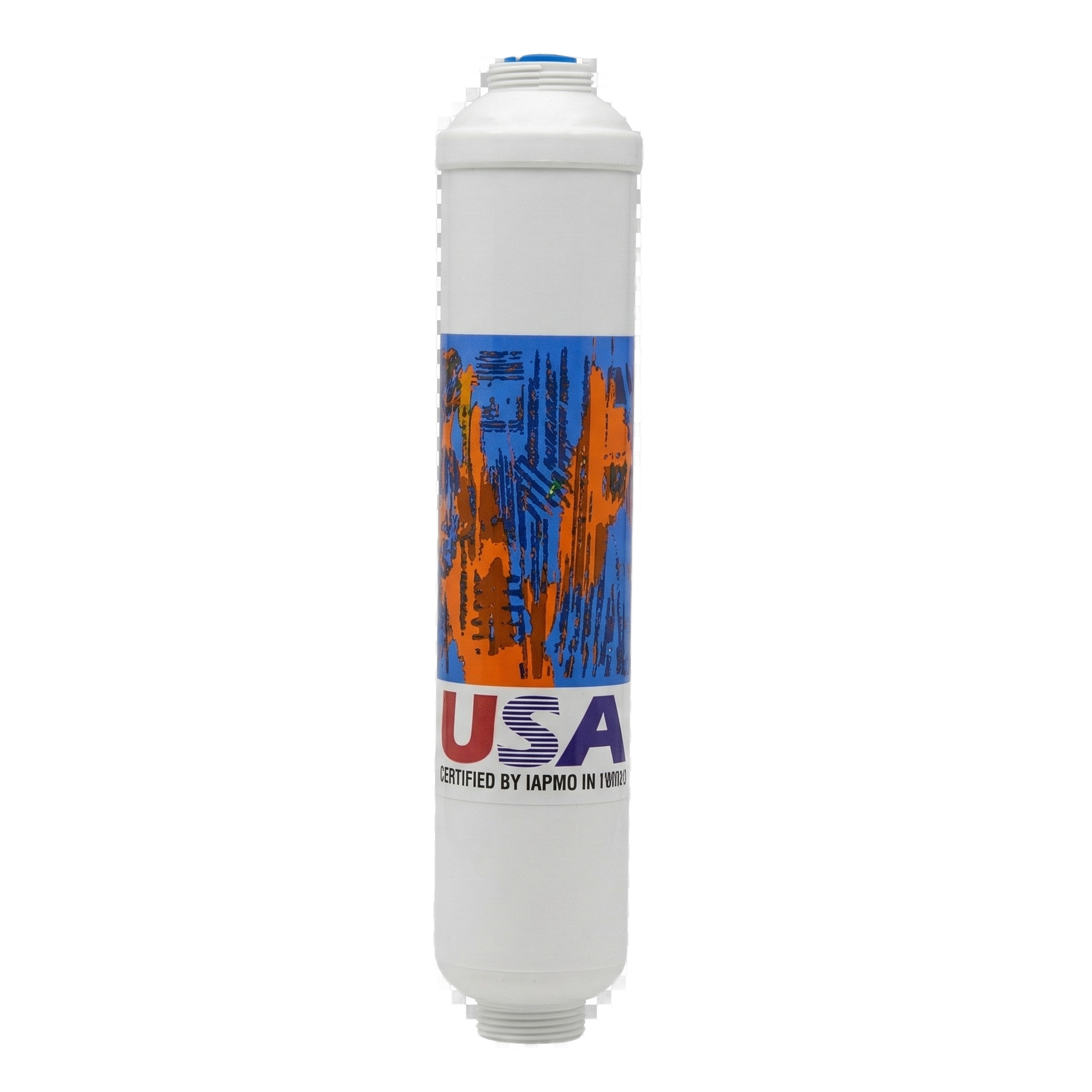 Clear glass jug with handle and white cap.