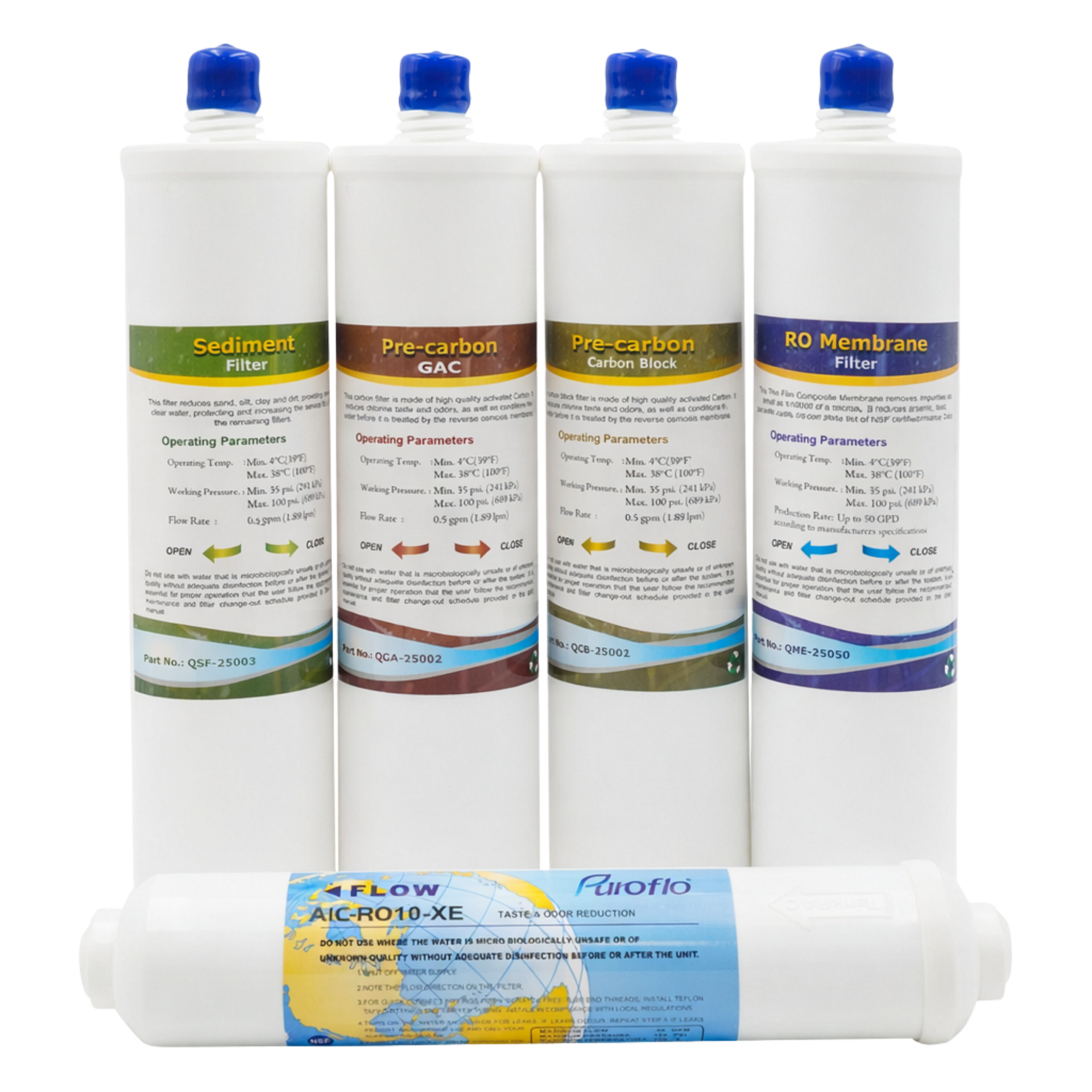 Clear glass jug with handle and white cap.