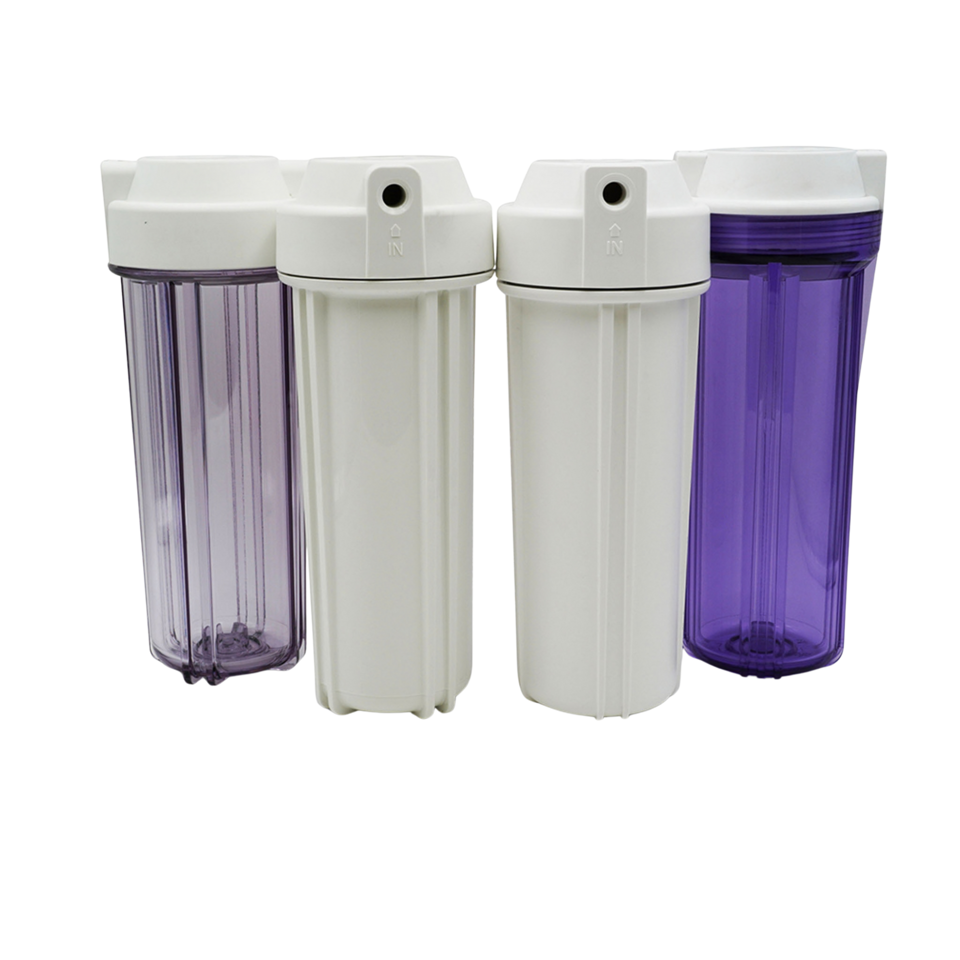 Cream-colored metal plant stand with ornate top and triangular base, empty.