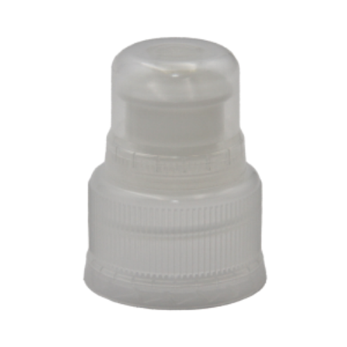 Clear plastic bottle cap with a flip-top.