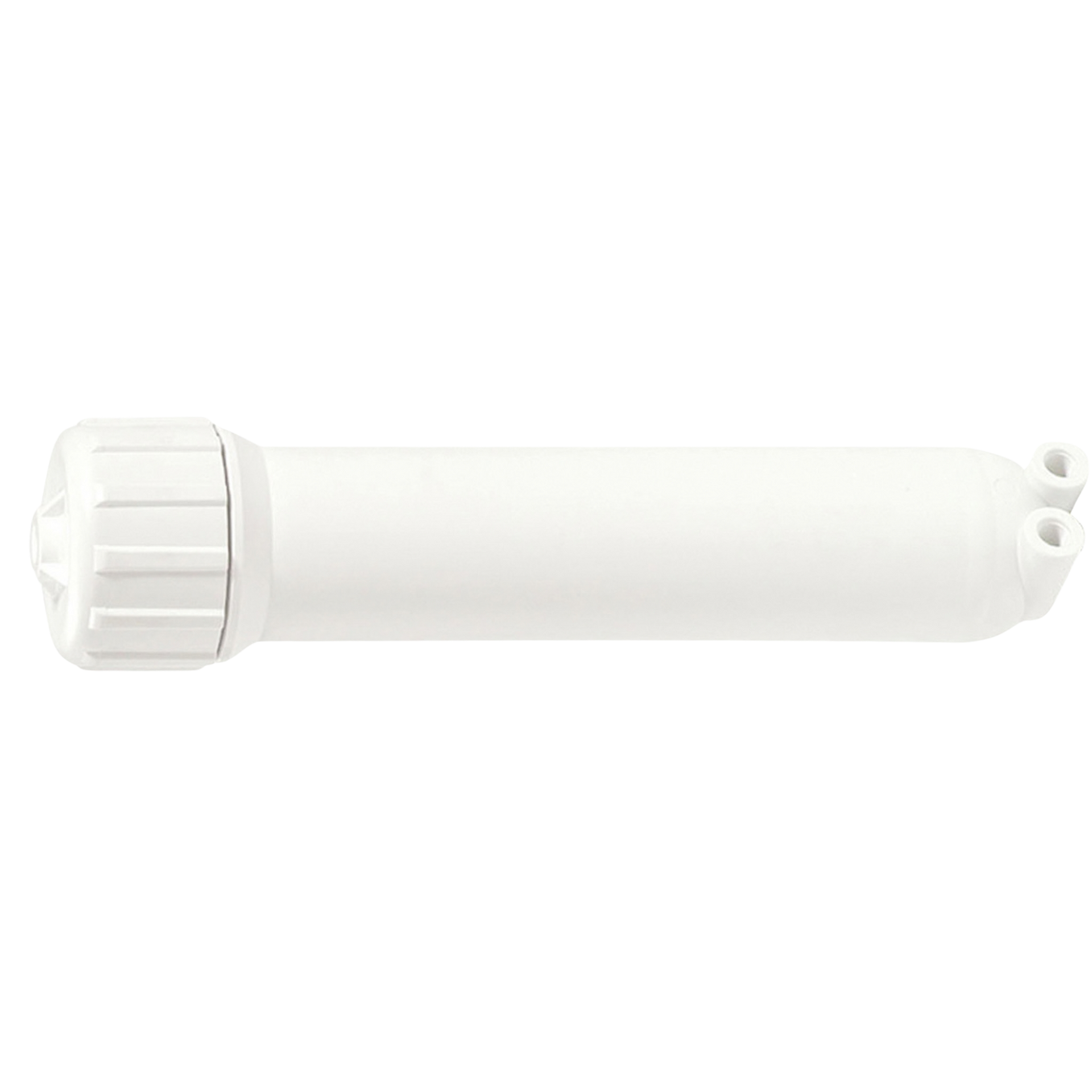 Cream-colored metal plant stand with ornate top and triangular base, empty.