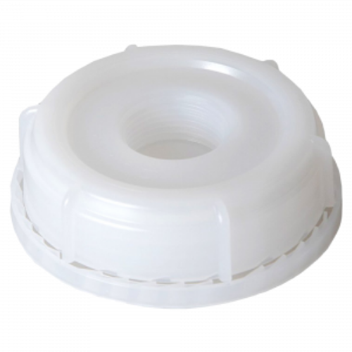White plastic barrel lid with a central threaded opening.
