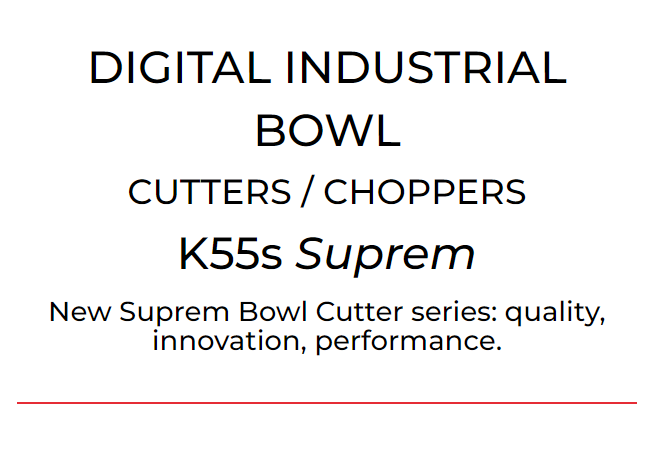 Digital industrial bowl cutters / choppers k55s suprem new supreme bowl cutter series quality innovation performance