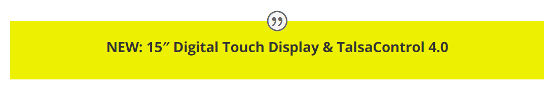 A yellow sign that says new 15 digital touch display