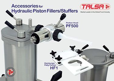 A brochure for hydraulic piston fillers and stuffers.