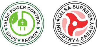 Two logos for talsa power control and talsa supreme industry 4.0 ready