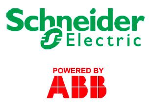 Schneider electric powered by abb logo on a white background