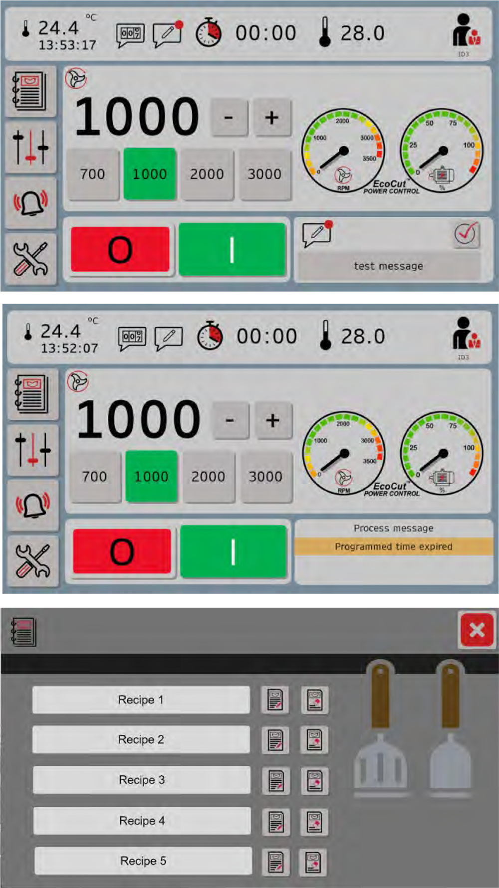 Three screenshots of a computer screen with the number 1000 on it