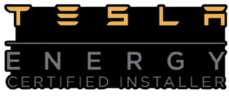 A logo for a tesla energy certified installer