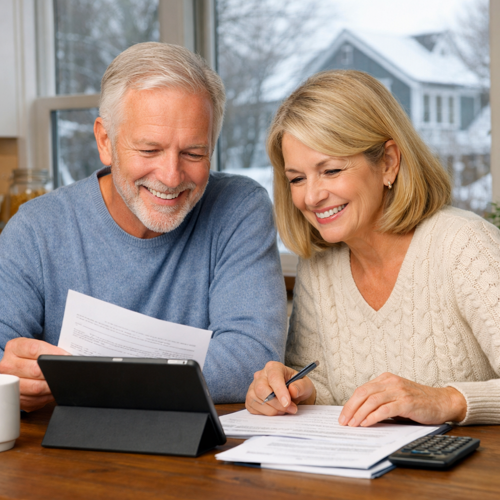 Michigan homeowners reviewing reverse mortgage options for retirement planning