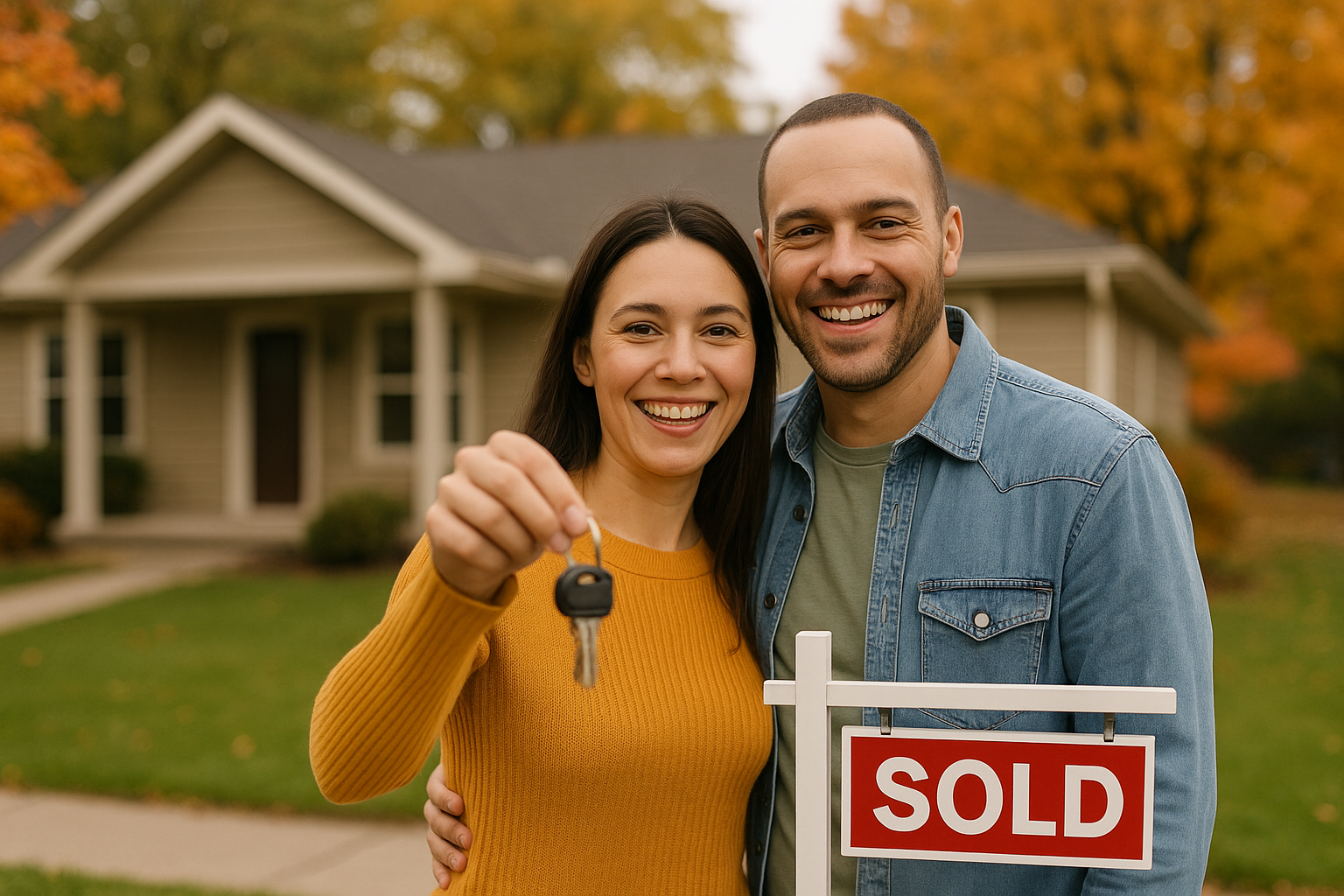 Michigan couple celebrating their new home purchased with an FHA loan.