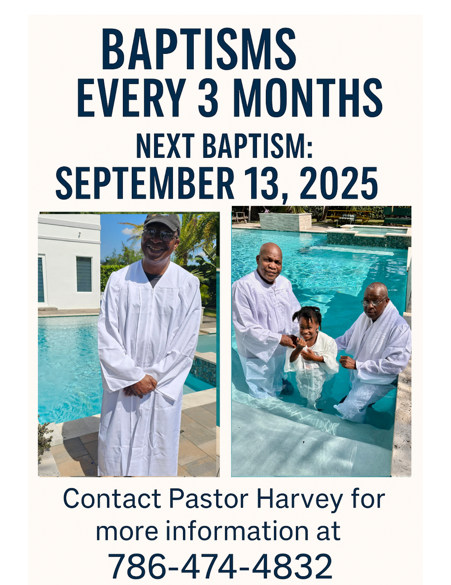A man and a woman are standing next to each other about to be baptized