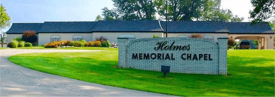 Exterior signage at Holmes Memorial Chapel