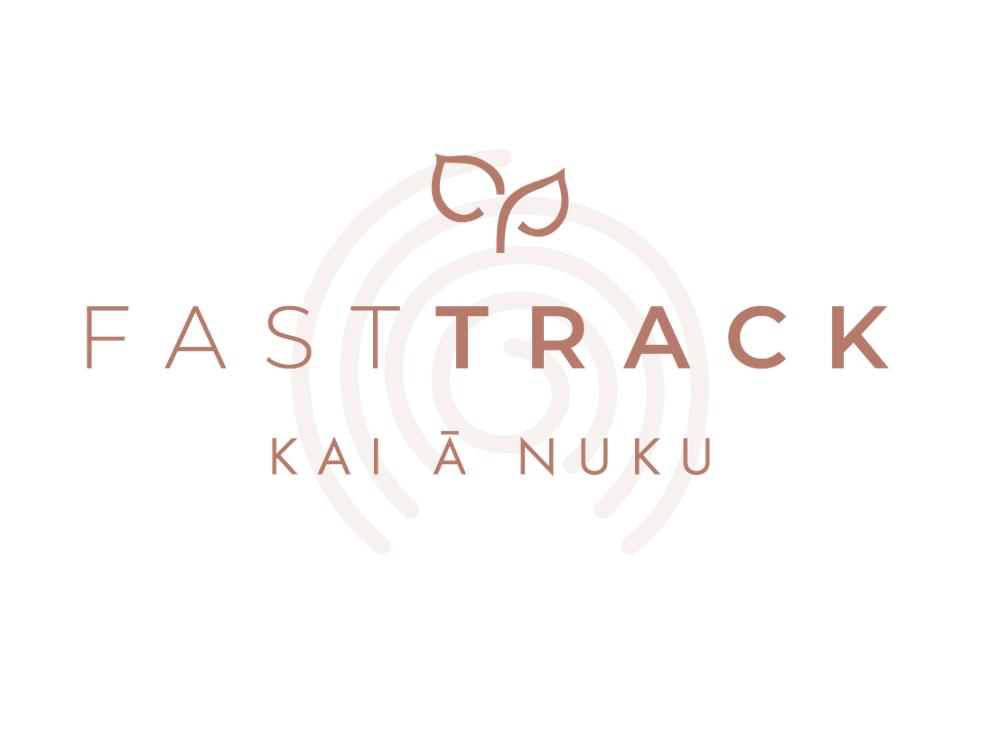 A logo for fast track kai a nuku on a white background.
