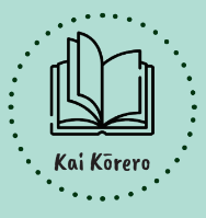 A line drawing of an open book in a circle on a green background.