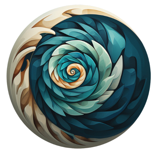A circle with a spiral in the middle of it