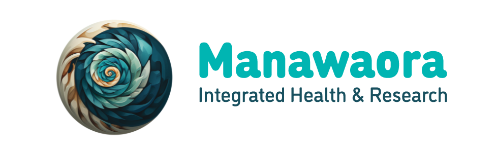 A logo for manawaora integrated health and research