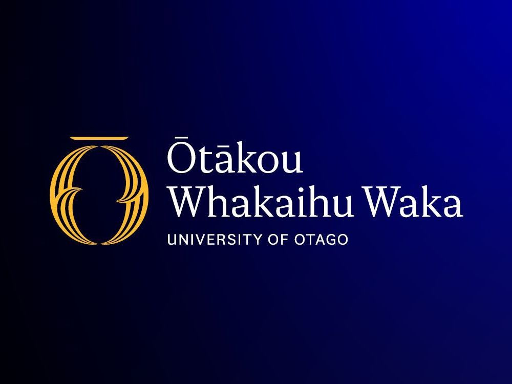 University of otago logo on a blue background