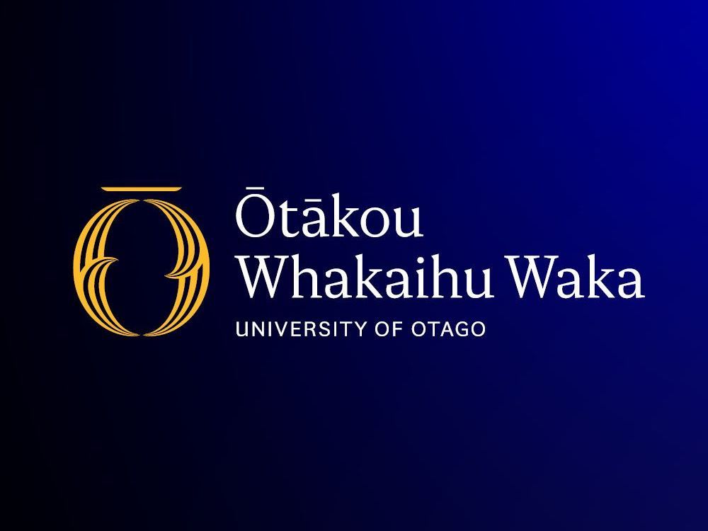 University of otago logo on a blue background