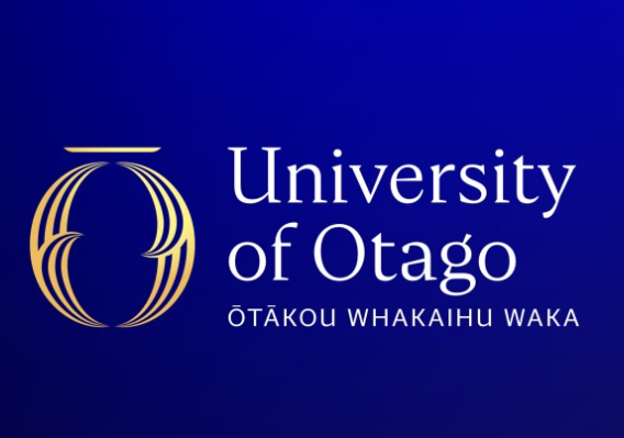 University of otago logo on a blue background