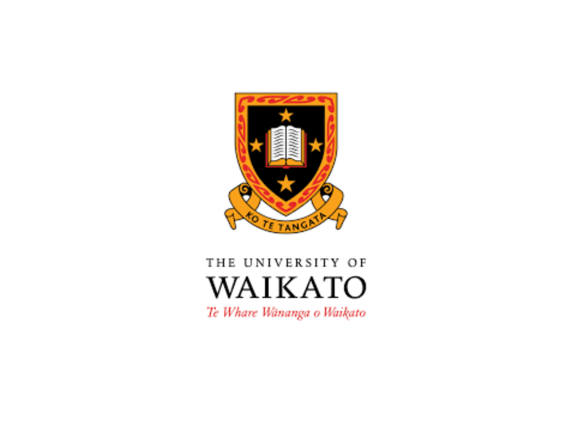 The logo for the university of waikato is shown on a white background