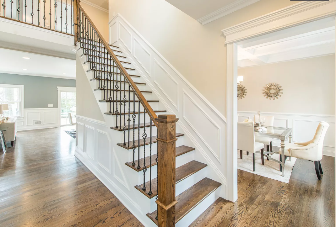 A staircase leading up to the second floor of a house.