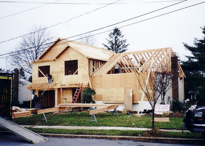 A house that is being built with a sign that says do not enter