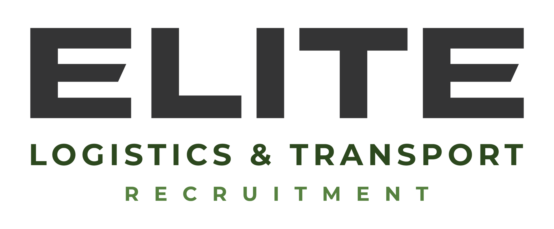 Elite Logistics & Transport Recruitment logo in dark grey and green text.