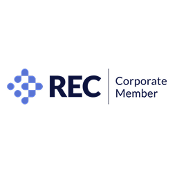 Logo for REC Corporate Member: blue graphic and text on white background.