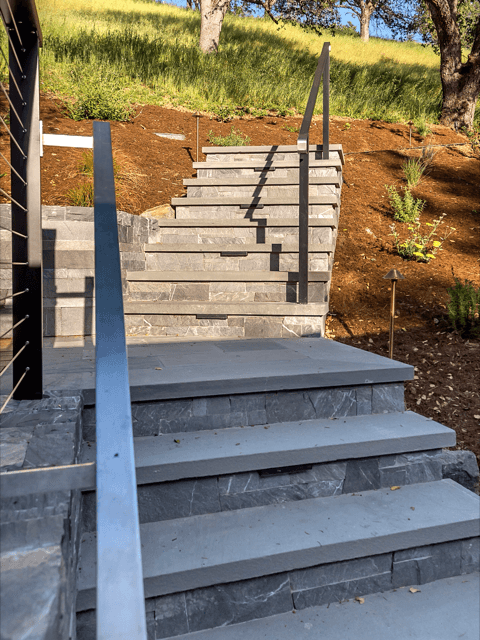 stone steps with landscaping