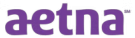Aetna logo in purple and blue lowercase text on a white background