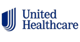 UnitedHealthcare logo in blue text with a blue striped shield icon on a white background
