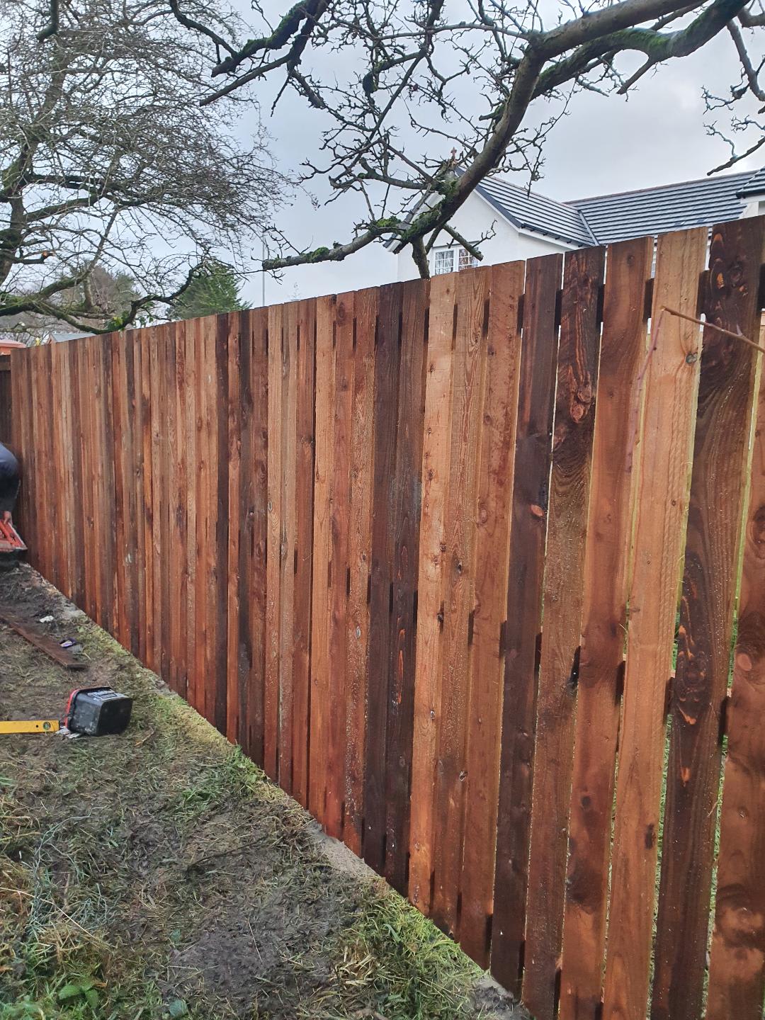 long shot of garden fencing