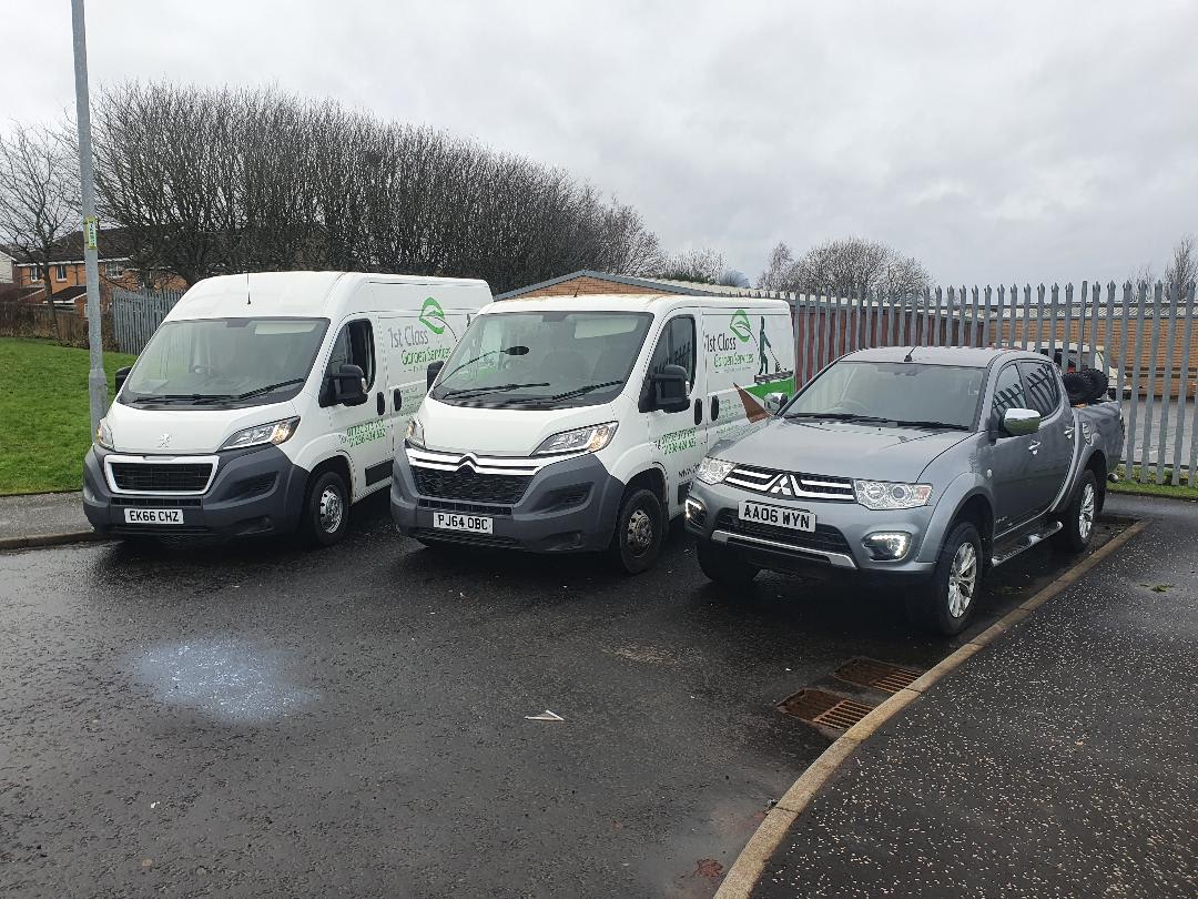 line of company vans