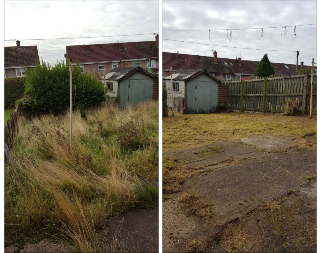 before and after of back garden