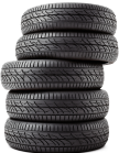 A stack of tires stacked on top of each other on a white background. | Safari Automotive