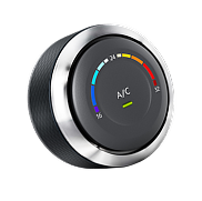 A black and silver a/c knob with a rainbow colored circle around it. | Sunset Tire and Auto Repair