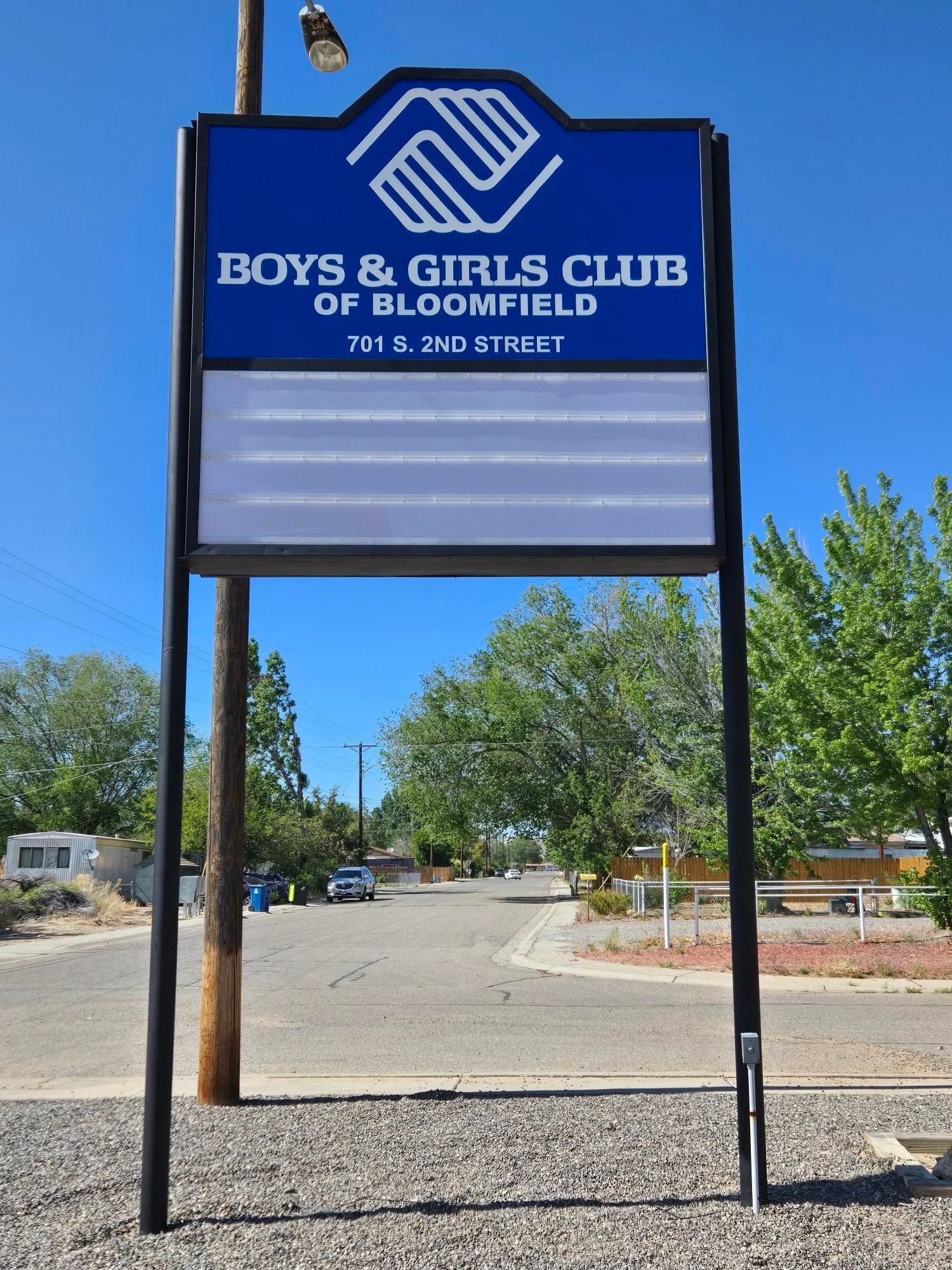 A sign for the Boys and Girls Club of Bloomfield