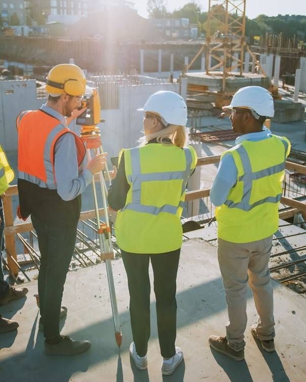 3 tradies wearing a Protective Glasses at site— Optometrist in Wallsend, NSW