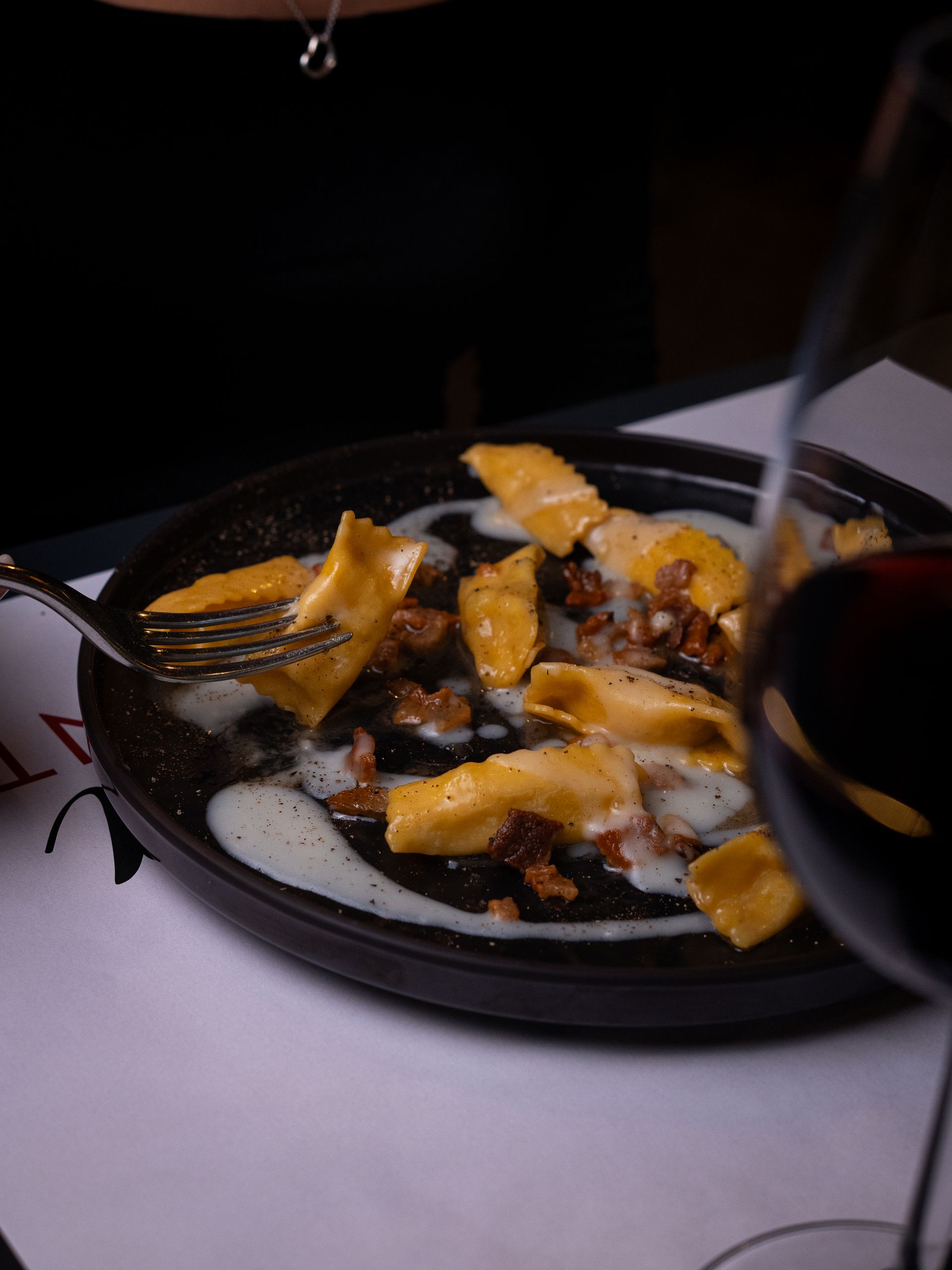 raviolo di carbonara