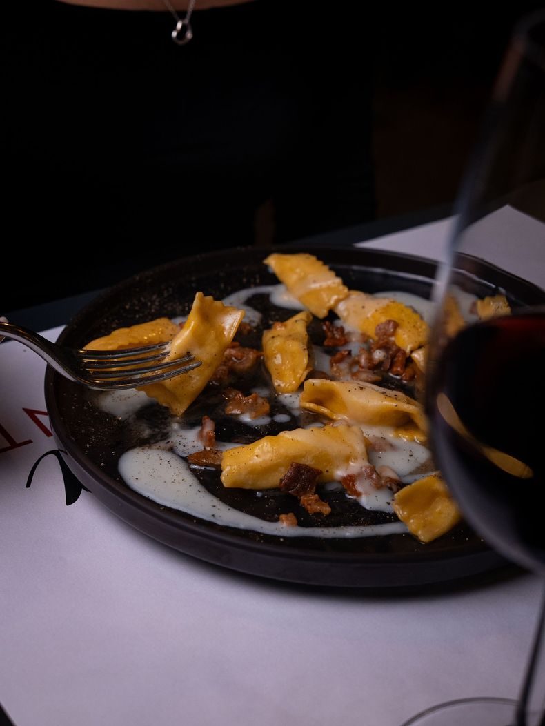 raviolo di carbonara