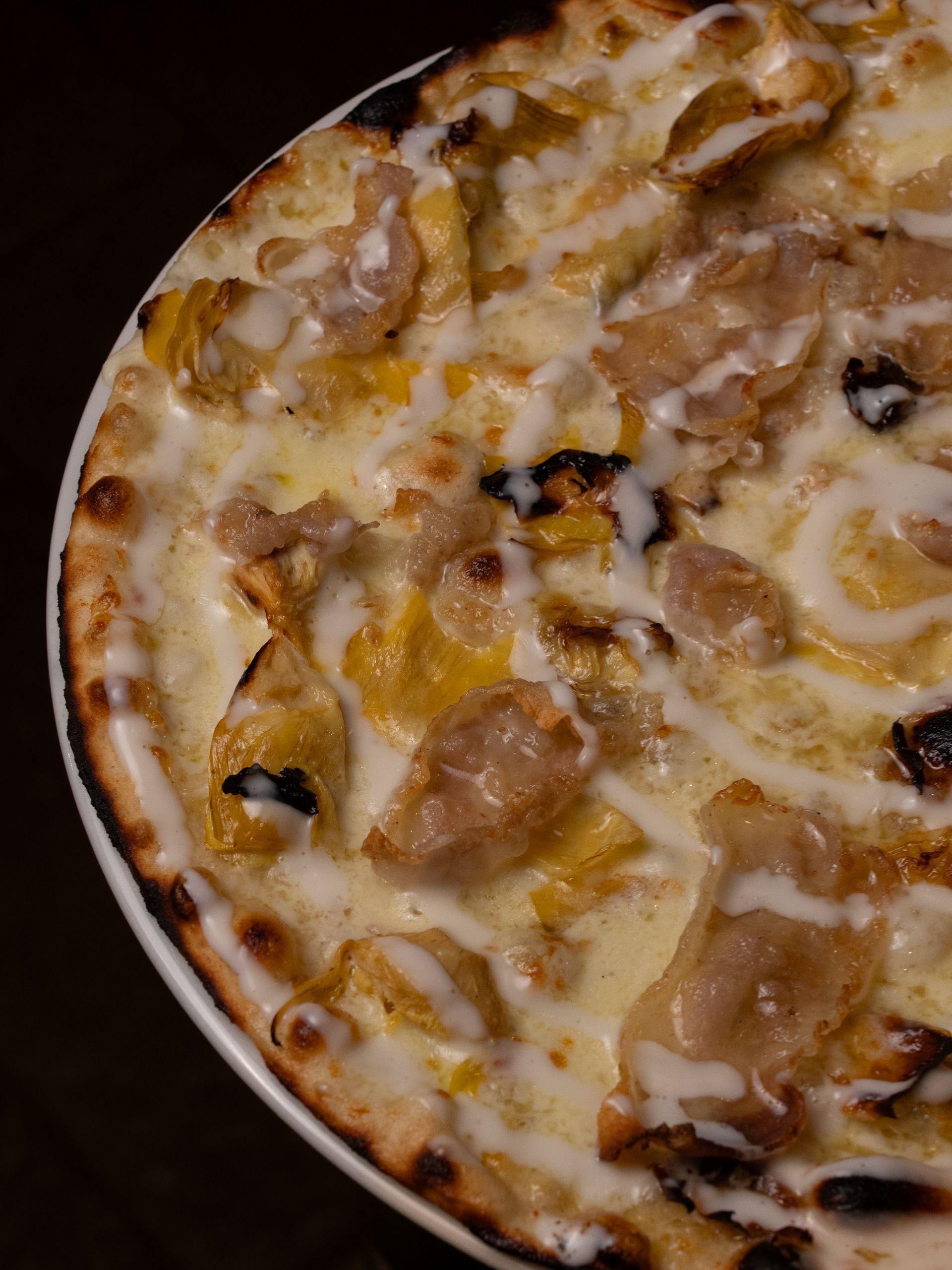 Pizza guanciale e pecorino